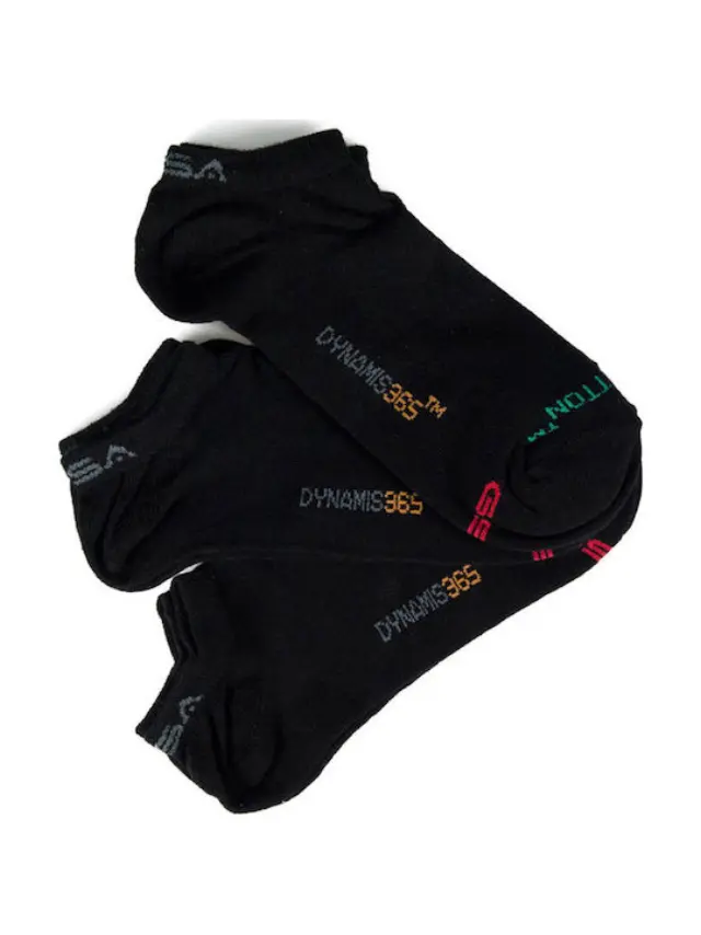 GSA Μen's Aero 365 Trainer 3 Pair Organic Cotton Low Cut Socks Μαύρο 8116143-01 (GSA) - Medium 3