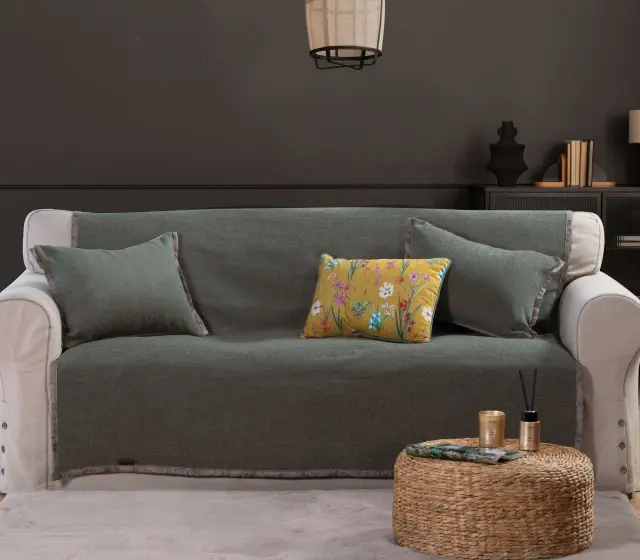 Nef-Nef Homeware Ριχτάρι Διθέσιου New Tanger F.Green/Ecru 180x250 F. Green/Ecru