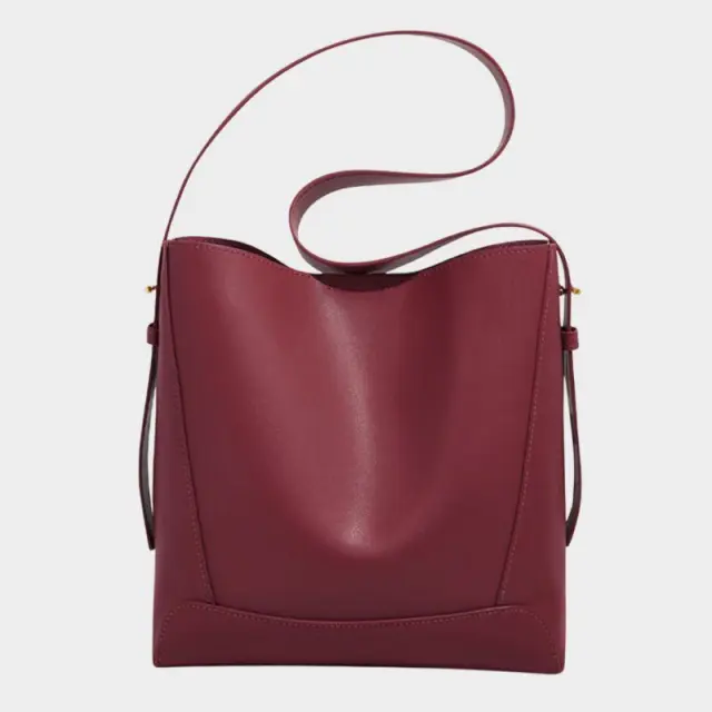 Δερμάτινη Γυναικεία Τσάντα Shopper ‘Ωμου Foxer 9136015F μπορντό - One Size