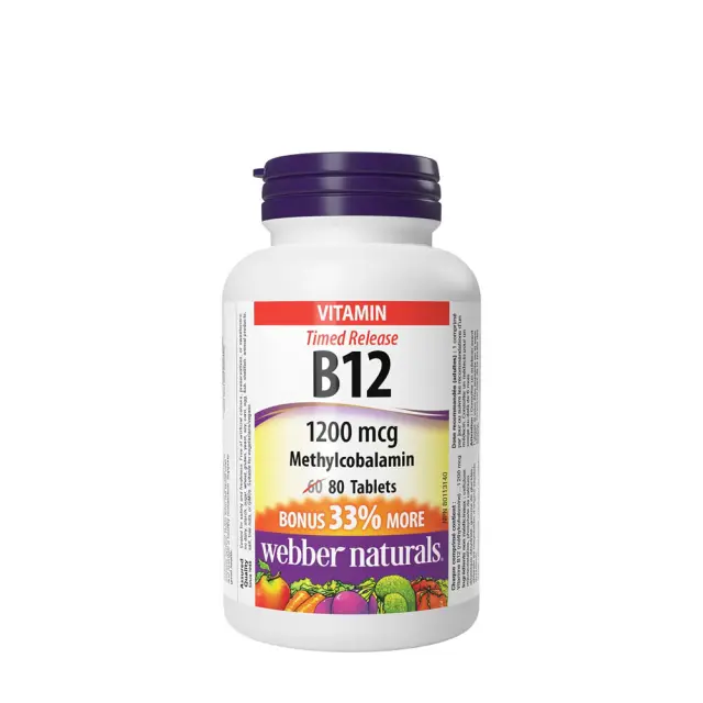 Webber Naturals Vitamin B12 Methylcobalamin 1200 mcg