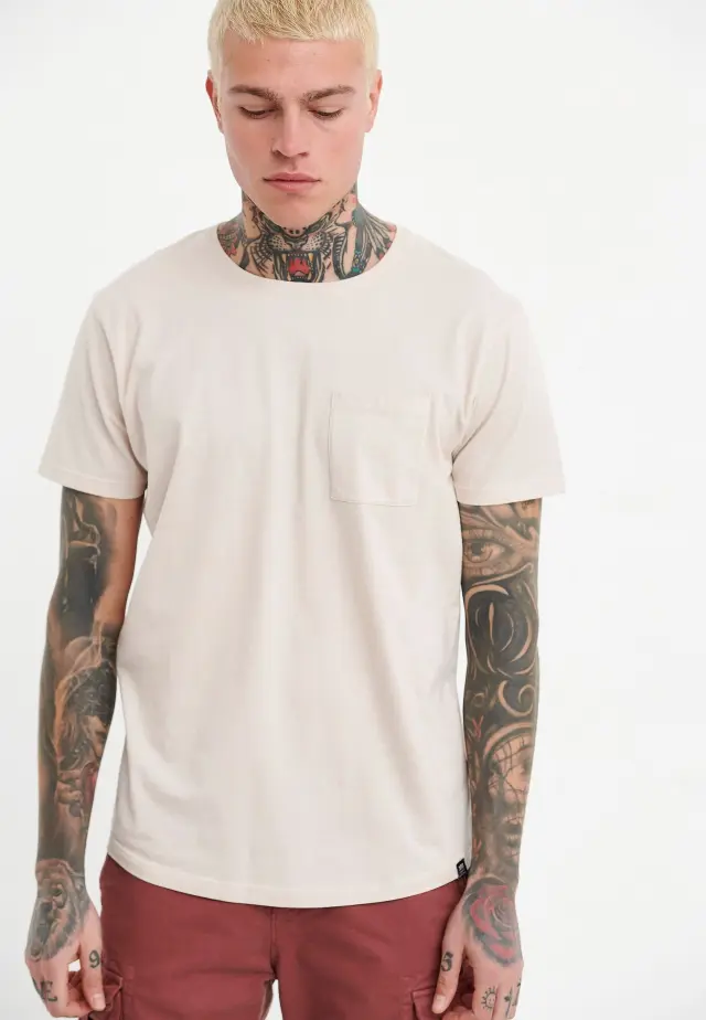 Funky Buddha Loose fit t-shirt Ivory FBM005-012-04 - 2XL