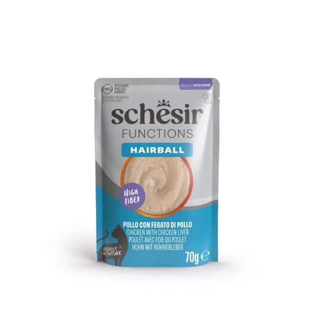 Υγρή Τροφή Schesir Functions Hairball Κοτόπουλο & Συκώτι - 70gr
