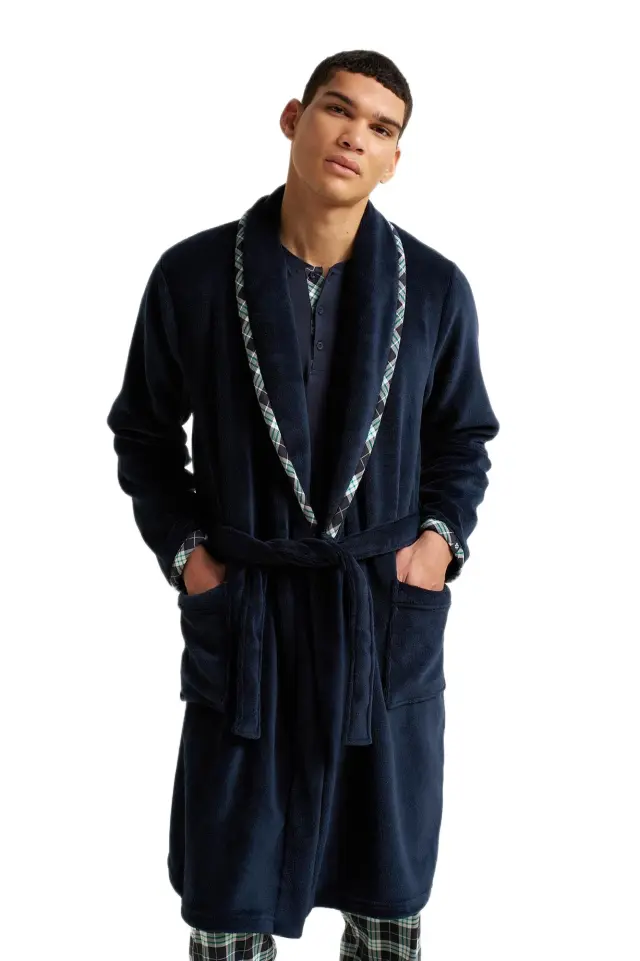 Vamp ανδρική fleece σταυρωτή μακριά ρόμπα 25666-1 2
