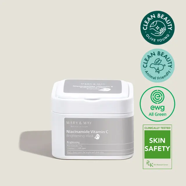 Mary&May Niacinamide Vitamin C Brightening Mask Μάσκα Προσώπου με Νιασιναμίδη & Βιταμίνη C, 30τεμ 2