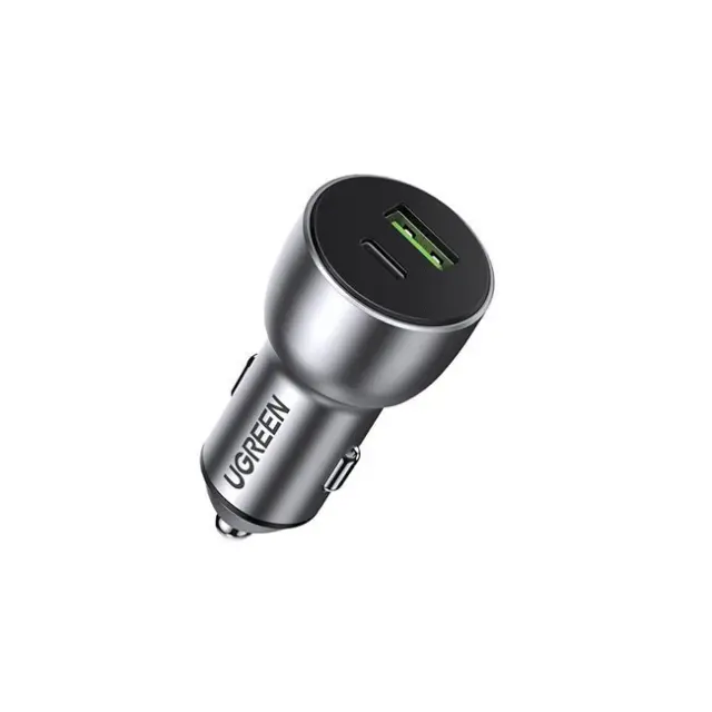Ugreen Φορτιστής Αυτοκινήτου USB-Α / USB-C QC3.0 PD 36W 3A Gray