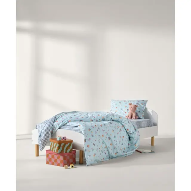 Σετ Παιδικά Σεντόνια Μονά 3 Τεμαχίων Kentia Roomy Veraman-Blue-White-Yellow 160x245