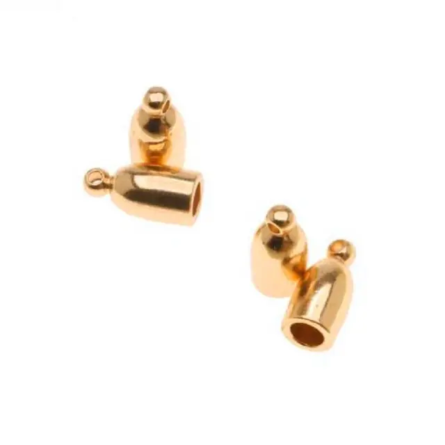 Ακροδέκτης - 10x5mm - Εσωτ.Διαμ. 3mm - Gold Plated - 4τεμ