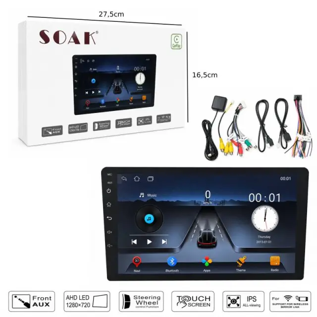 SOAK Οθόνη Αυτοκινήτου 9" Android με Ασύρματο CarPlay & Android Auto - Car Stereo 0298002 2