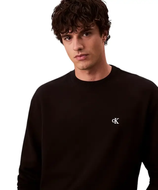 Calvin Klein - Ανδρικό Φούτερ 350Terry Monogram Regular Fit LV04RC296G-UB1 Μαύρο 2