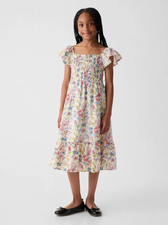 Μπλε Παιδικό Flutter Print Φόρεμα multi floral - XS