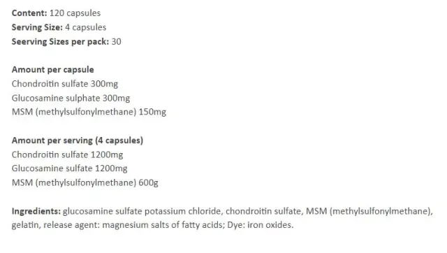 Weider Glucosamine Chondroitin Plus MSM 2