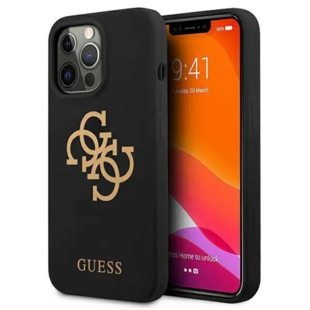 Guess 4G Logo Back Cover Σιλικόνης Μαύρο (iPhone 13 Pro)