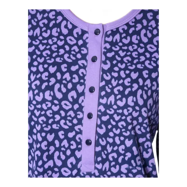 Lydia Creations Γυναικείο Σετ Ρόμπα-Νυχτικό Animal Print, Χρώμα Λιλά 3