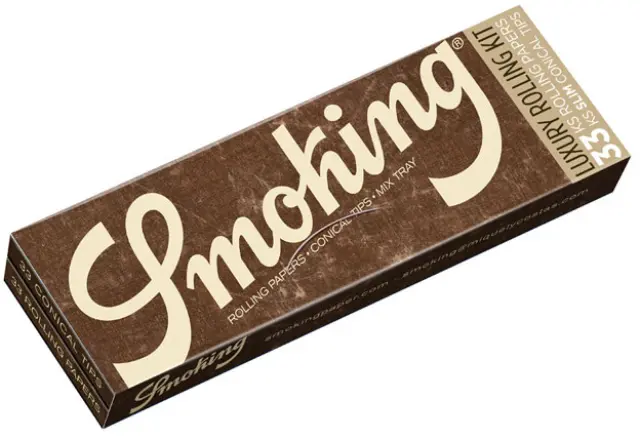 Smoking Χαρτάκια Brown Luxury Rolling Kit - Ακατέργαστο King Size 33φ & Κωνικές Τζιβάνες 2