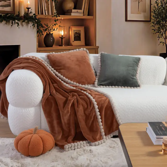 Κουβερτάκι Καναπέ Pompozia 130x180 Nef Nef Homeware, 100% ΠΟΛΥΕΣΤΕΡΑΣ - CAMEL (040946) 2