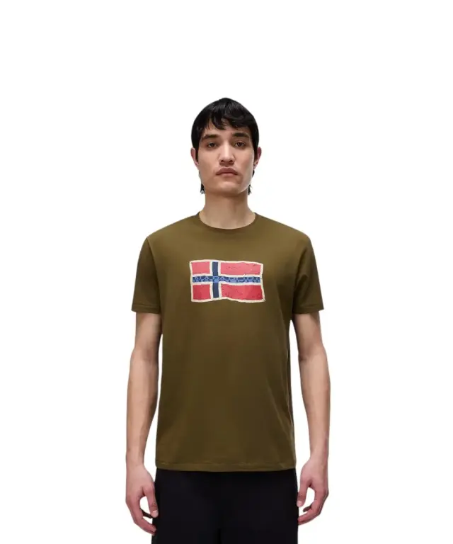 Napapijri - Ανδρικό T-shirt S-Mahsa SS NP0A4FZB-G3A Χακί - S