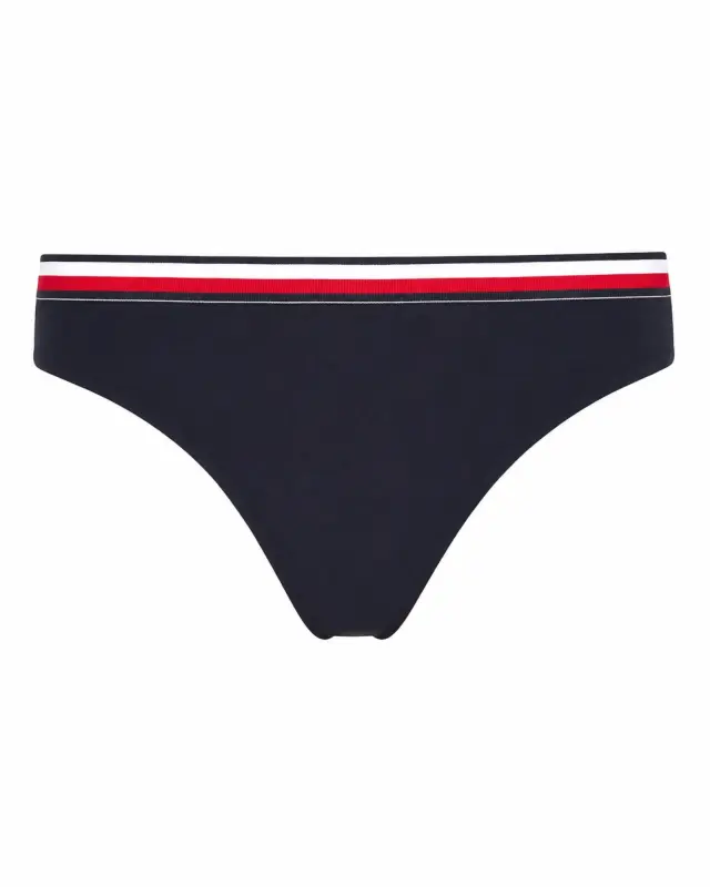 Tommy Hilfiger Γυναικείο Σκούρο Μπλε Bikini Slip με Ριγέ Λάστιχο - XS