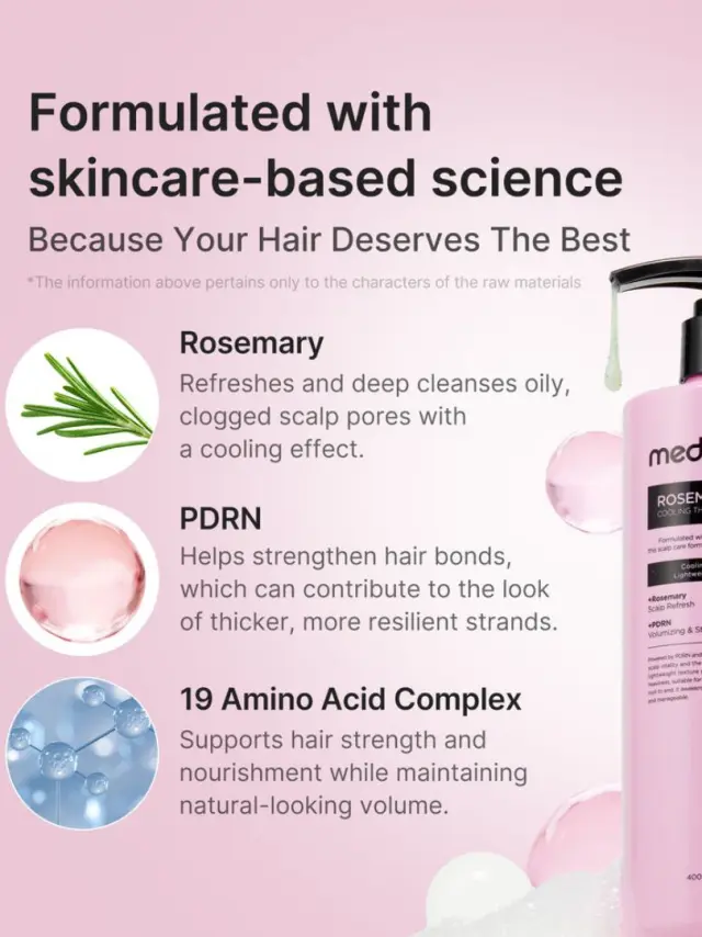 Medicube Rosemary PDRN Cooling Thickening Shampoo 400ml - Σαμπουάν με δεντρολίβανο και PDRN για πιο δυνατά μαλλιά 3