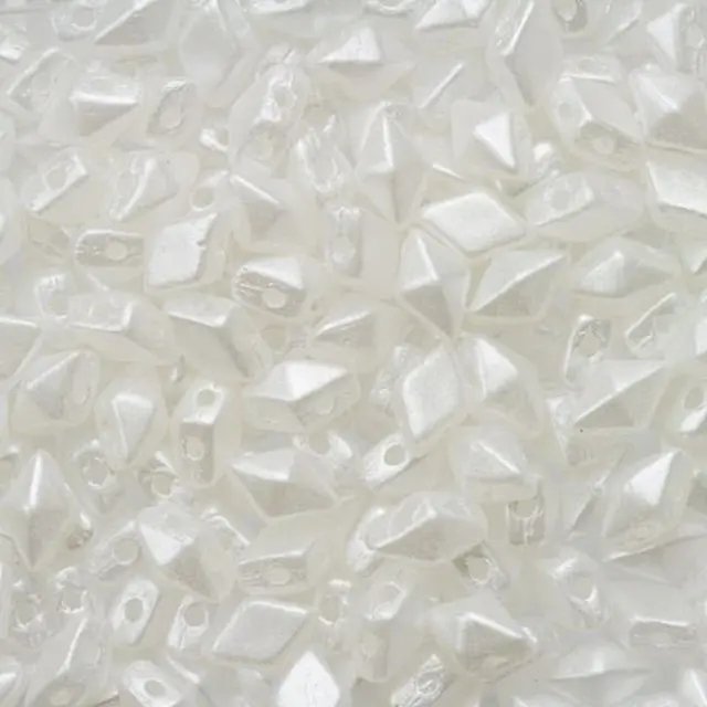 Χάντρα DiamondDuo Mini 4x6mm - White Airy Pearl ~5gr