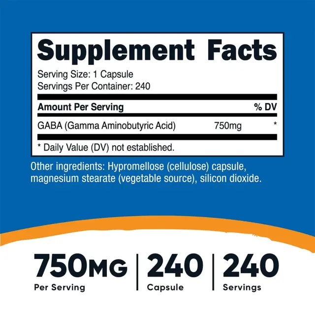 Nutricost GABA 750 mg 2