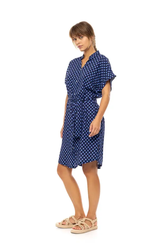 Beachwear Long B569 Blue Azure Pink Label 2