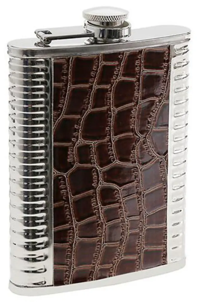 Hip Flask Set Φλασκί Ποτού με 4 Σφηνοπότηρα Chrome Croc (F018) - 240ml 3