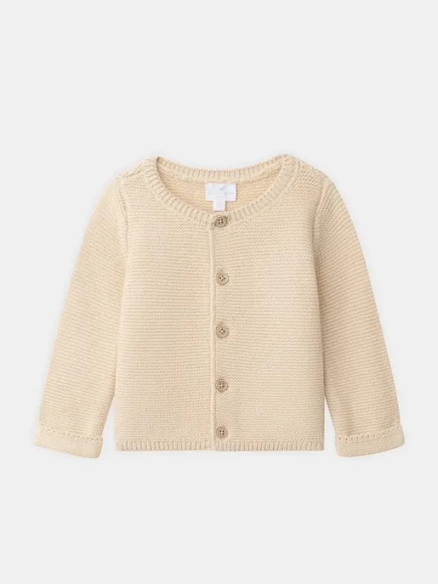 Βρεφική Ζακέτα για Νεογέννητα Beige Garter ΚΙΤΡΙΝΟ