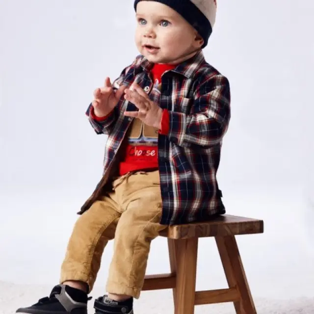 Baby 6 μηνών έως 4 ετών Παντελόνι μικροκοτλέ φόδρα καμηλό - 9M 2
