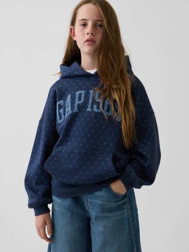 Παιδικό Φούτερ VintageSoft Oversized Γραμμής με Λογότυπο Vintage navy
