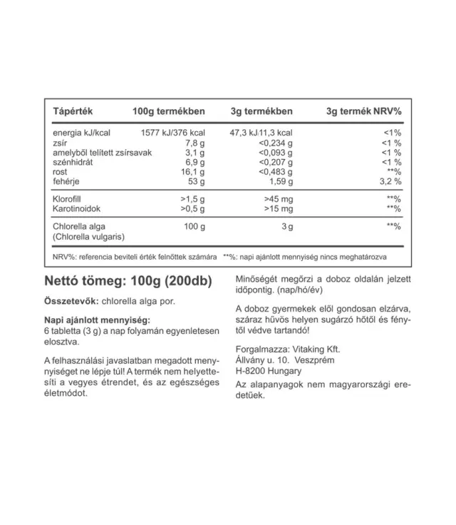 Vitaking Chlorella Blue-Green Algae - 500 Mg 2