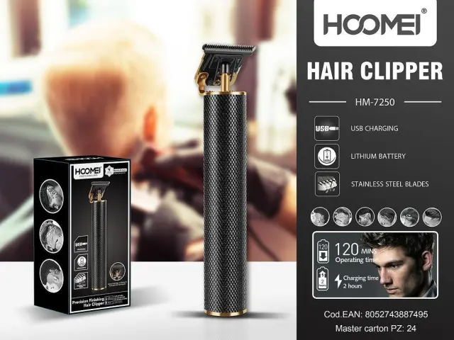 Επαναφορτιζόμενη Κουρευτική Μηχανή Hoomei HM-7250 Μαύρο 3