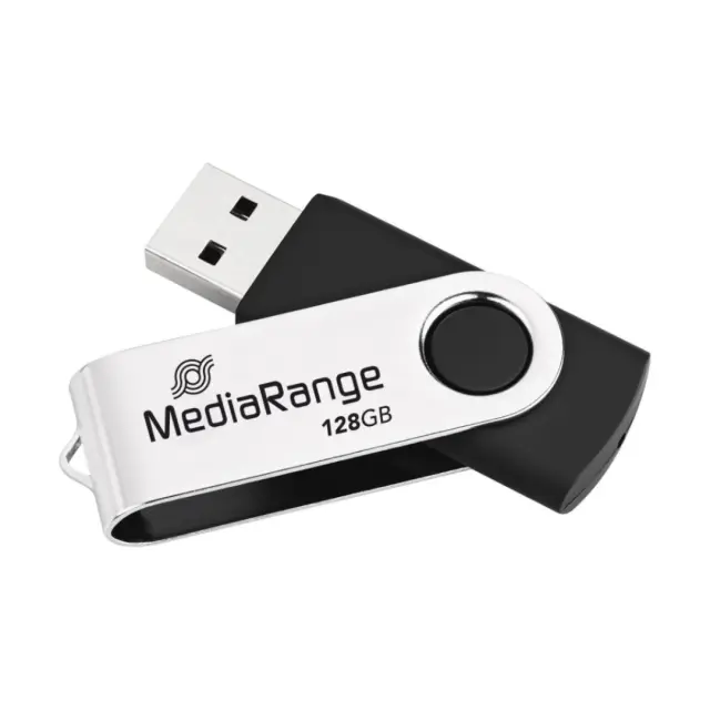 MediaRange USB 2.0 Flash Drive 128GB (Black/Silver) (MR913) 2
