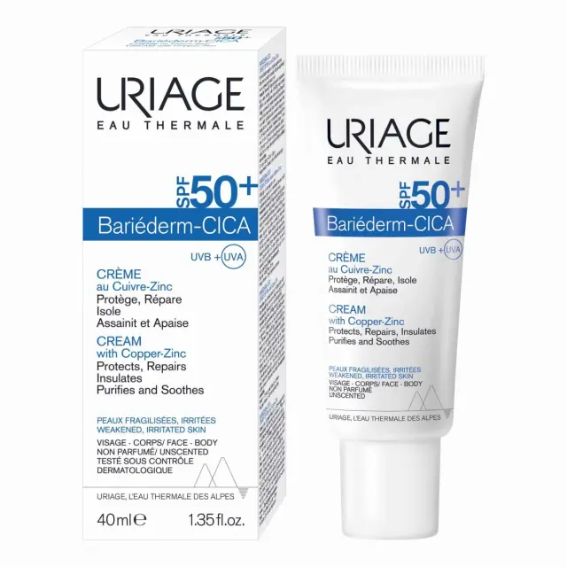 Uriage Bariederm SPF50+ Cica-Cream Αναπλαστική Κρέμα Προσώπου και Σώματος, 40ml 3