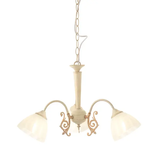 AcaLights ΚΡΕΜΑΣΤΟ Φ/Σ 3XE14 ΠΑΤΙΝΑ - ΛΕΥΚΟ ΓΥΑΛΙ Φ61cm PERONE