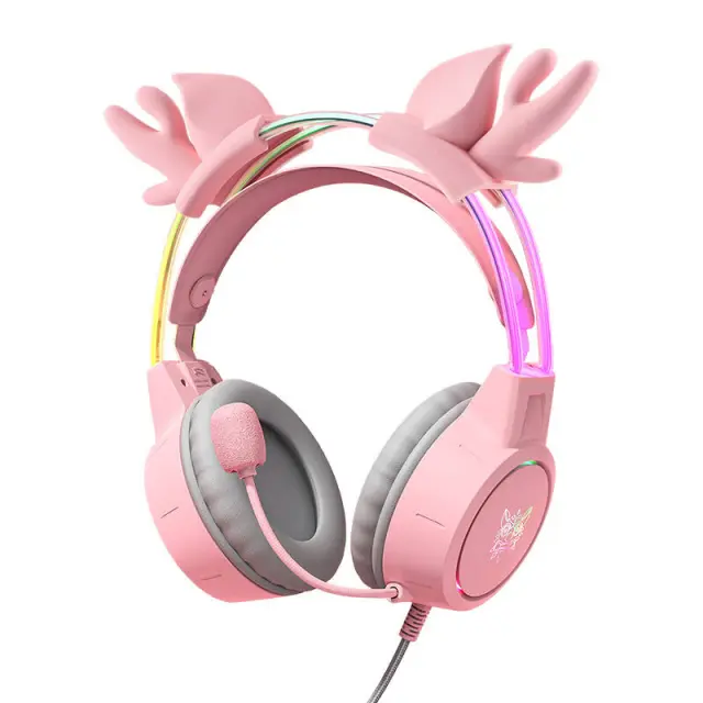 ONIKUMA Ακουστικά Gaming X15Pro Deer Horns (Ροζ)