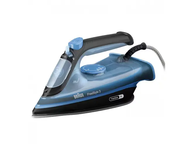 Σίδερο ατμού Braun FreeStyle 3 FI3194BK με ισχύ 2400W και χωρητικότητα νερού 270ml - Black/BlueFI3194BK