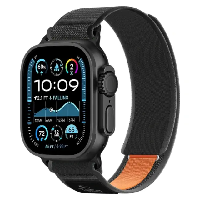 Tech-protect Nylon Elite Apple Watch 8 / 9 / 10 / 11 / 12 / Se / Ultra (44 / 45 / 46 / 49 Mm) Black/orange 2