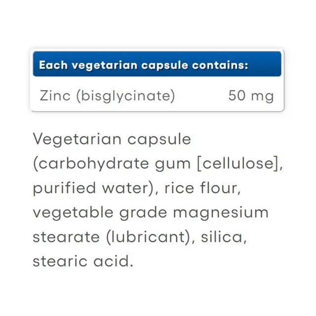 Natural Factors Zinc Bisglycinate 50 mg 2