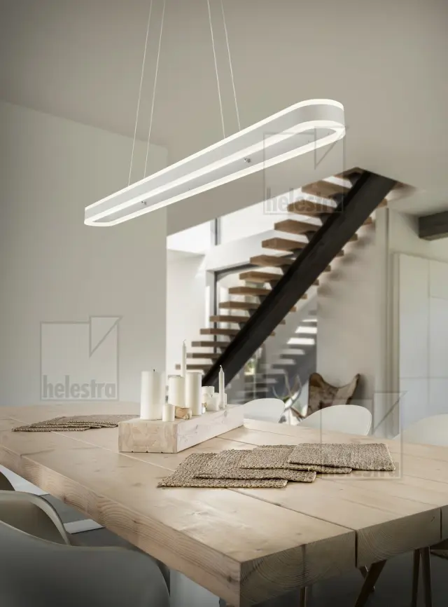 LIV Κρεμαστό Φωτιστικό LED Λευκό Ματ Direct/Indirect 110cm Άσπρο 3