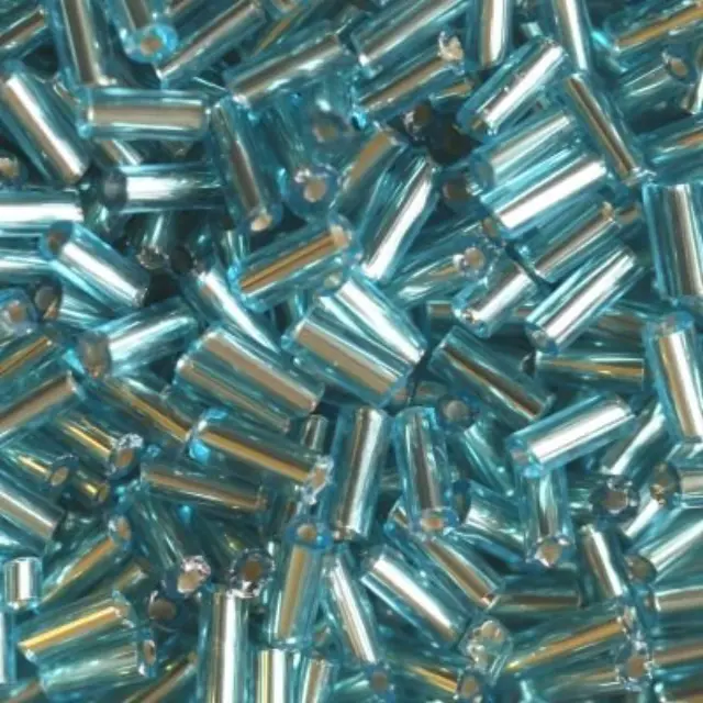 Χάντρα Glass Tubes Silver Line L.Sea Blue 4.5mm - 20gr