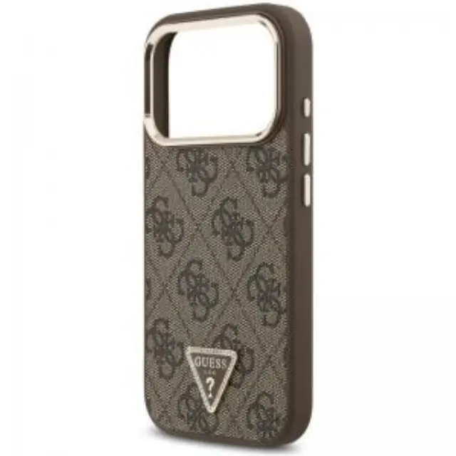 Θήκη PU Guess Apple iPhone 18 Pro/ 17 Pro MagSafe Leather Diamond Triangle 4G Καφέ N71751 2