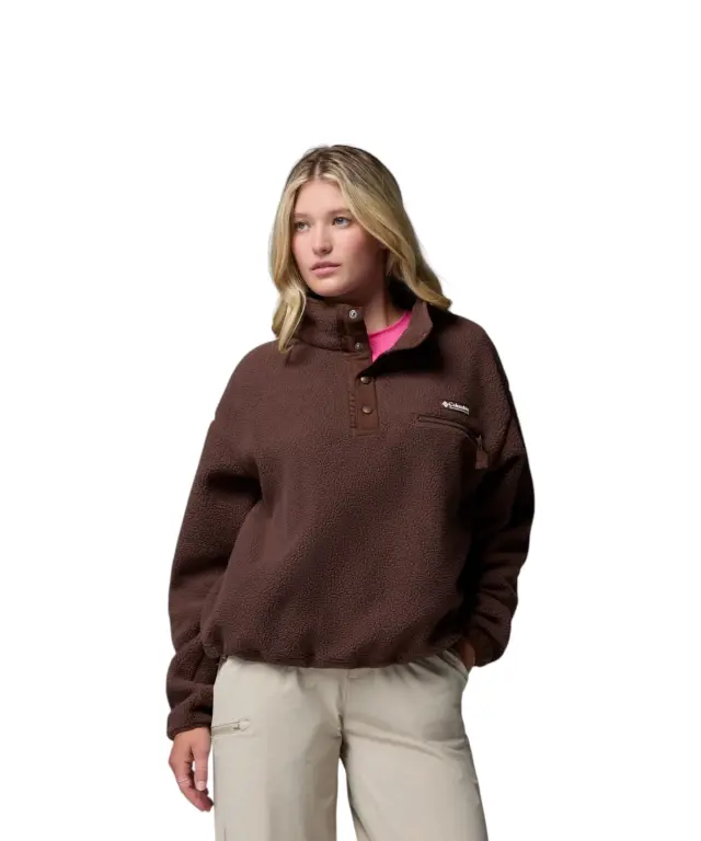 Columbia - Γυναικείo Φούτερ Fleece Helvetia II Cropped Half Snap 2092231-258 Καφέ - XS