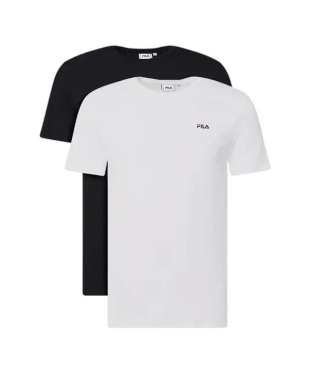 Fila - Ανδρικές Κοντομάνικες Φανέλες Brod FAM0083-13005 Μαύρο/Λευκό