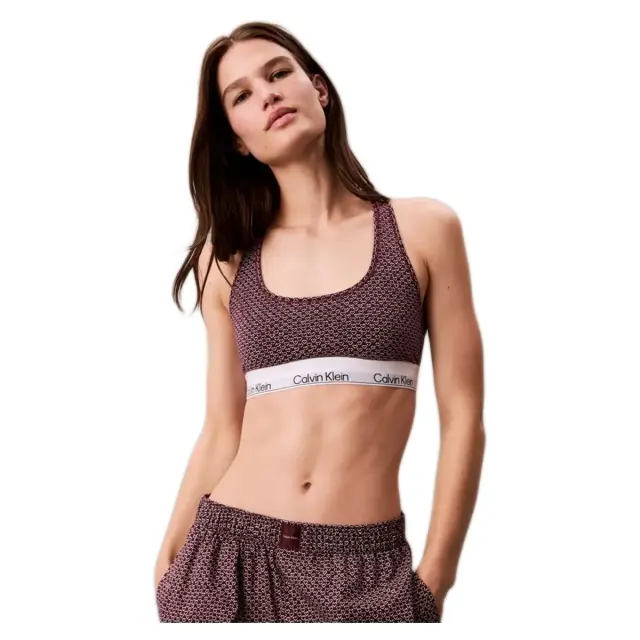 Calvin Klein Γυναικείο Μπουστάκι Unlined Icon Cotton Modal, Χρώμα Seamless Emblem-Dark Berry 3