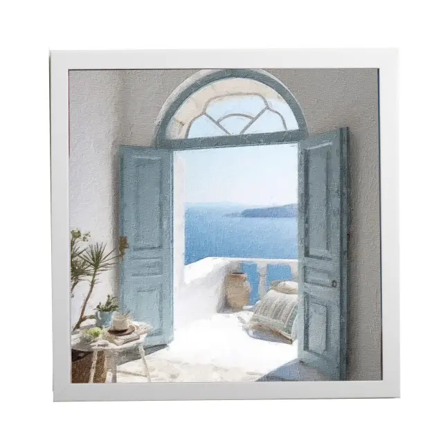 Θέμα (island 7 ) 1 Κάδρο 37x37cm κορνίζα ξύλινη χρώμα λευκό θέμα με πλαστικοποίηση (Κ 2033/3+7 island)