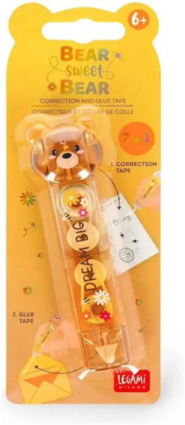 Legami 2-in-1 Διορθωτική Ταινία & Κόλλα / Correction Tape & Glue Tape: Bear Sweet Bear