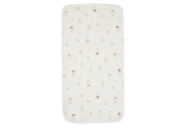 Jollein: Fitted Sheet - Jersey - Miffy Family Farm σεντόνι κούνιας με λάστιχο 70/75x140/150cm 3