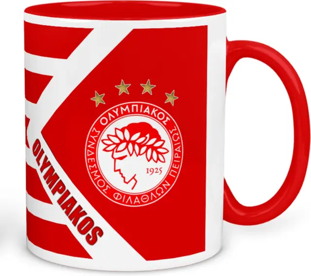 κούπα κεραμική , ομάδες , ΟΛΥΜΠΙΑΚΟΣ , OLYMPIAKOS, Με συσκευασία για δώρο 325ml 3
