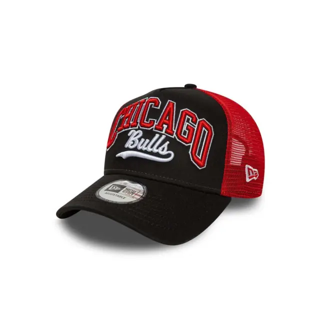 New Era Adult Script 9Forty E-Frame NBA Chicago Bulls Trucker Cap Μαύρο - Κόκκινο 60667566 (New Era) - One Size