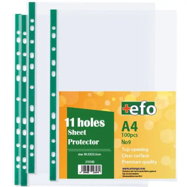 Ζελατίνες με Τρύπες +Efo Α4 Νο9 Green Clear 100τεμ